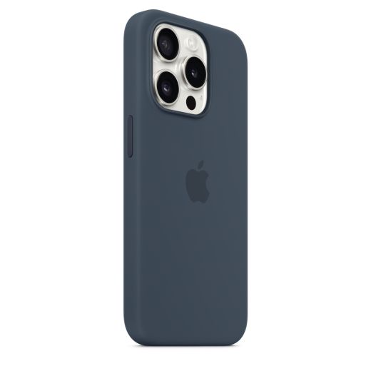 Оригинальный силиконовый чехол Apple Silicone Case with MagSafe Storm Blue для iPhone 15 Pro (MT1D3)