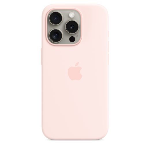 Оригинальный силиконовый чехол Apple Silicone Case with MagSafe Light Pink для iPhone 15 Pro (MT1F3)