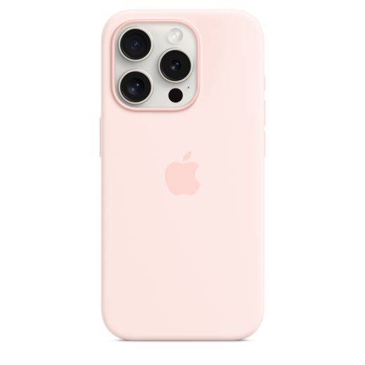 Оригинальный силиконовый чехол Apple Silicone Case with MagSafe Light Pink для iPhone 15 Pro (MT1F3)