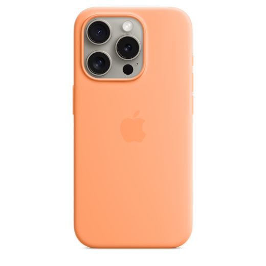 Оригинальный силиконовый чехол Apple Silicone Case with MagSafe Orange Sorbet для iPhone 15 Pro (MT1H3)