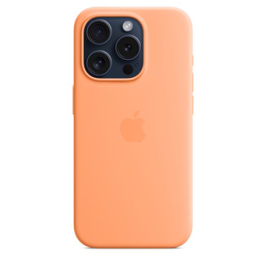 Оригинальный силиконовый чехол Apple Silicone Case with MagSafe Orange Sorbet для iPhone 15 Pro (MT1H3)