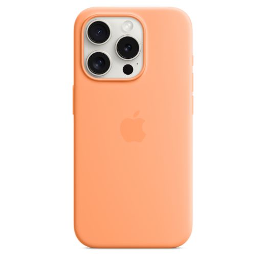 Оригинальный силиконовый чехол Apple Silicone Case with MagSafe Orange Sorbet для iPhone 15 Pro (MT1H3)