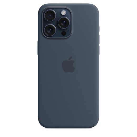 Оригинальный силиконовый чехол Apple Silicone Case with MagSafe Storm Blue для iPhone 15 Pro Max (MT1P3)