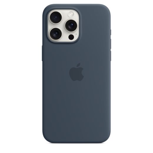 Оригинальный силиконовый чехол Apple Silicone Case with MagSafe Storm Blue для iPhone 15 Pro Max (MT1P3)