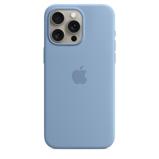 Оригинальный силиконовый чехол Apple Silicone Case with MagSafe Winter Blue для iPhone 15 Pro Max (MT1Y3)