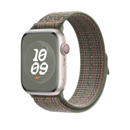 Ремешок СаsePro Nike Sport Loop Sequoia/Orange для Apple Watch 42mm | 41mm | 40mm