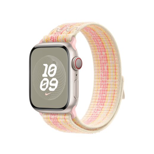Оригинальный ремешок Apple Nike Sport Loop Starlight/Pink для Apple Watch 42mm | 41mm | 40mm (MUJW3)