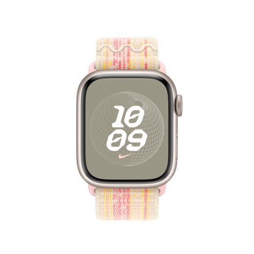 Оригинальный ремешок Apple Nike Sport Loop Starlight/Pink для Apple Watch 42mm | 41mm | 40mm (MUJW3)