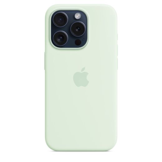 Оригінальний силіконовий чохол Apple Silicone Case with MagSafe Soft Mint для iPhone 15 Pro (MWNL3)