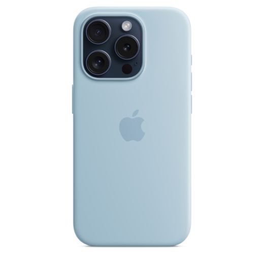 Оригінальний силіконовий чохол Apple Silicone Case with MagSafe Light Blue для iPhone 15 Pro (MWNM3)