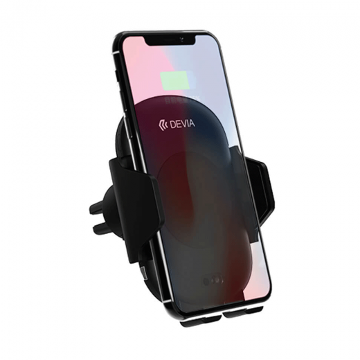 Автомобильное зарядное устройство Devia Smart Infrared Sensor Car Mount Wireless Charger Black