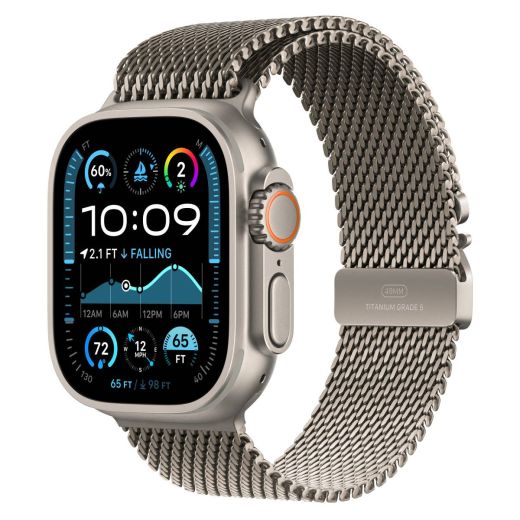 Металлический ремешок CasePro Milanese Loop Natural Titanium для Apple Watch 49мм | 46мм | 45мм | 44мм