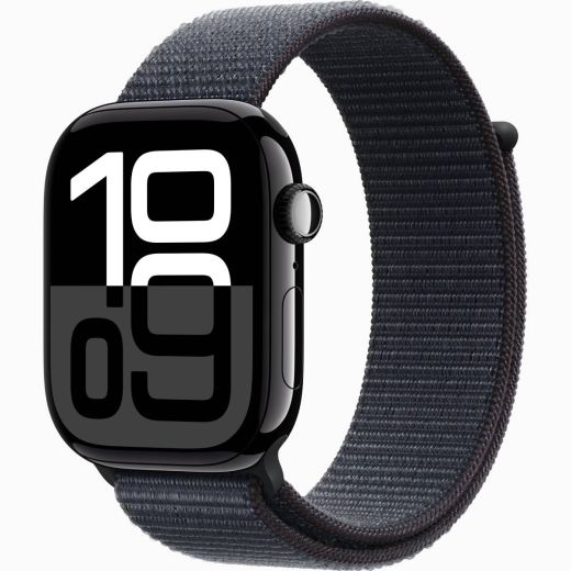Смарт-часы Apple Watch Series 10 GPS 42мм Jet Black Aluminium Case with Ink Sport Loop Band (MWWG3)