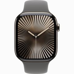 Смарт-годинник Apple Watch Series 10 GPS + Cellular 42мм Natural Titanium Case with Stone Gray Sport Band (S/M) (MWXD3)