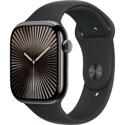 Смарт-часы Apple Watch Series 10 GPS + Cellular 46мм Slate Titanium Case with Black Sport Band (M/L) (MWYE3)