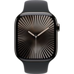 Смарт-годинник Apple Watch Series 10 GPS + Cellular 42мм Slate Titanium Case with Black Sport Band (S/M) (MWXG3)