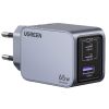 Быстрая зарядка Ugreen X755 Nexode Pro 65W 3-Port Pro 2 x USB + USB Type-C EU Grey