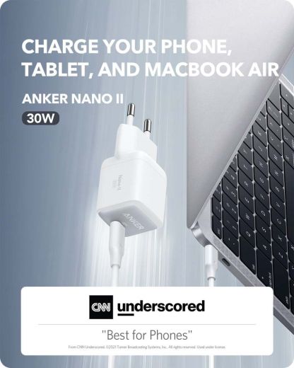 Быстрая зарядка Anker Nano II 30W White