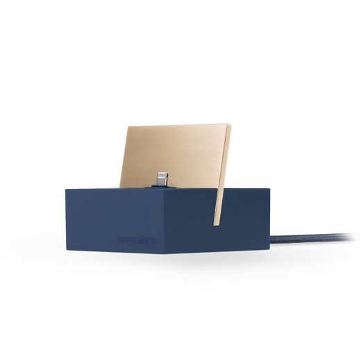 Док-станція Native Union Dock+Lightning Midnight Blue/Gold (DOCK+-IP-CABLE-MAR) для iPhone/iPad/iPod