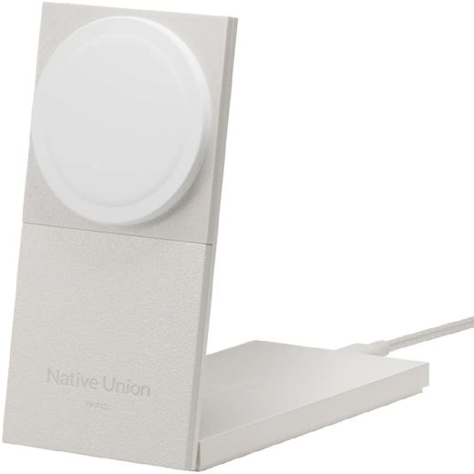 Бездротова зарядка Native Union Rise 2 в 1 Qi2 Wireless Charger Sandstone (RS-2IN1-SAN)