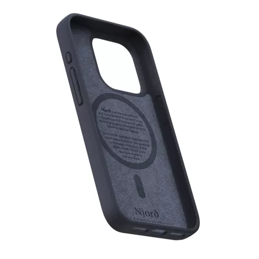 Шкіряний чохол Njord Salmon Leather MagSafe Case Black для iPhone 15 Pro (NA53SL00)