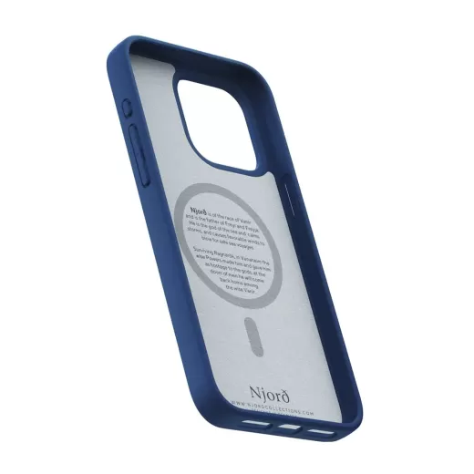Чохол Njord Suede MagSafe Case Navy Blue для iPhone 15 Pro (NA53SU01)