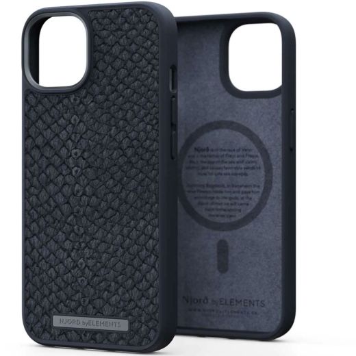 Чехол Njord Salmon Leather Case Black with Magsafe для iPhone 14 (NA41SL00)