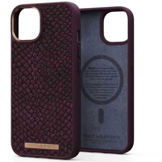 Чехол Njord Salmon Leather Case Rust with Magsafe для iPhone 14 Plus (NA42SL03)