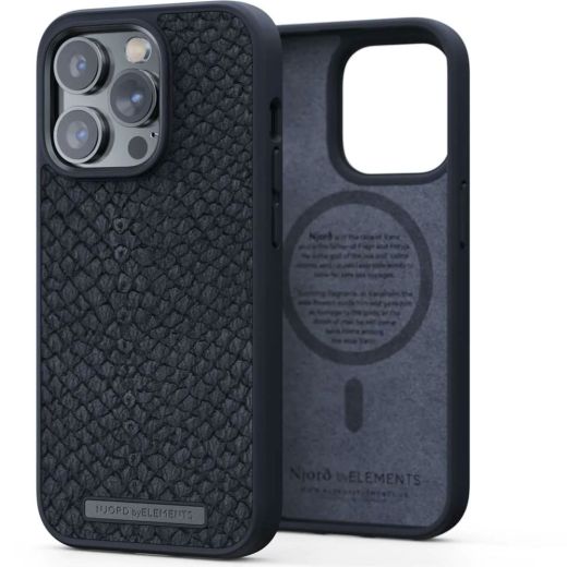 Чехол Njord Salmon Leather Case Black with Magsafe для iPhone 14 Pro (NA43SL00)