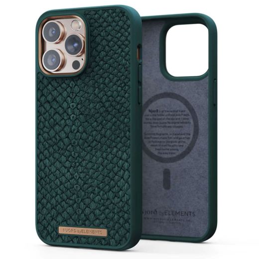 Чохол Njord Salmon Leather Case Dark Green with Magsafe для iPhone 14 Pro Max (NA44SL02)