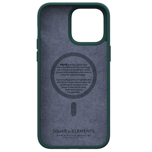 Чехол Njord Salmon Leather Case Dark Green with Magsafe для iPhone 14 Pro (NA41SL02)