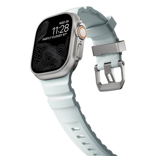 Ремешок Nomad Rocky Point Band Icy Blue Glow / Natural Hardware для Apple Watch 49мм | 46мм | 45мм | 44мм (NM014452858)