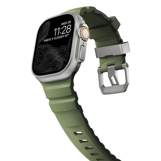Ремінець Nomad Rocky Point Band Forest / Natural Hardware для Apple Watch 49мм | 46мм | 45мм | 44мм (NM014841858)