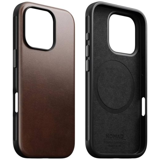 Шкіряний чохол Nomad Modern Leather Case Rustic Brown Horween для iPhone 16 Pro (NM01858485)
