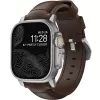 Кожаный ремешок Nomad Traditional Band Rustic Brown Leather / Silver Hardware (NM1A4RST00) для Apple Watch 49мм | 45мм | 44мм