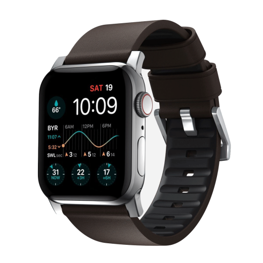 Шкіряний ремінець Nomad Active Band Pro Classic Brown Leather / Black Hardware для Apple Watch 41mm | 40mm