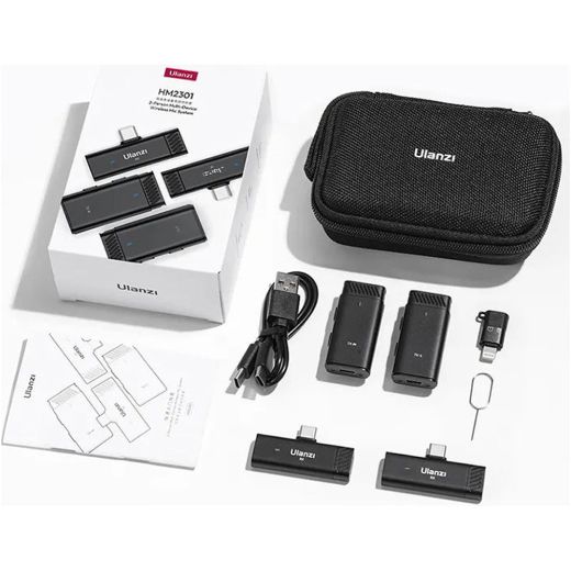 Беспроводная микрофонная система Ulanzi Vijim HM2301 Dual Channel Wireless Lavalier Microphone Black (A005 HM2301)