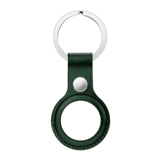 Підвіска з кільцем CasePro Leather Key Ring Forest Green для AirTag