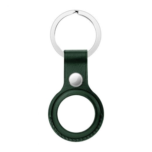 Брелок с кольцом CasePro Leather Key Ring Forest Green для AirTag