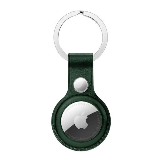 Брелок с кольцом CasePro Leather Key Ring Forest Green для AirTag