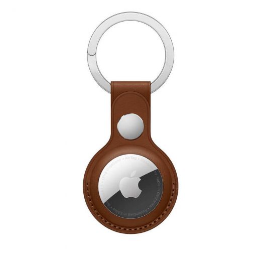 Брелок с кольцом CasePro Leather Key Ring Saddle Brown для AirTag