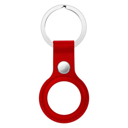 Брелок с кольцом CasePro Leather Key Ring Red для AirTag