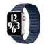 Кожаный ремешок CasePro Leather Link Size M | L Magnetic Midnight Blue для Apple Watch 45mm | 44mm | 42mm