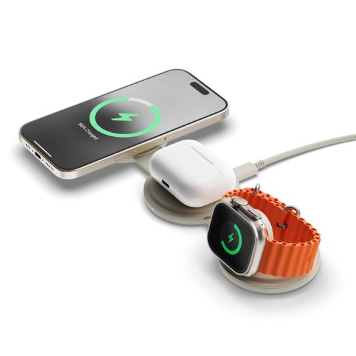 Бездротова зарядка Satechi OntheGo™ 3 в 1 Charger Sand (ST-QTG31W)