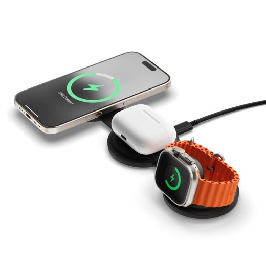 Бездротова зарядка Satechi OntheGo™ 3 в 1 Charger Black (ST-QTG31K)