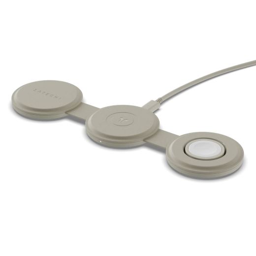 Бездротова зарядка Satechi OntheGo™ 3 в 1 Charger Sand (ST-QTG31W)