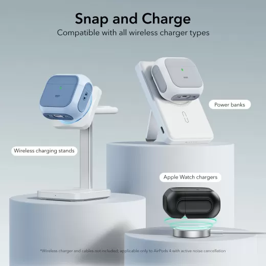 Чехол ESR Orbit Hybrid Snap-and-Charge Bundle Black для AirPods 4 (2024)
