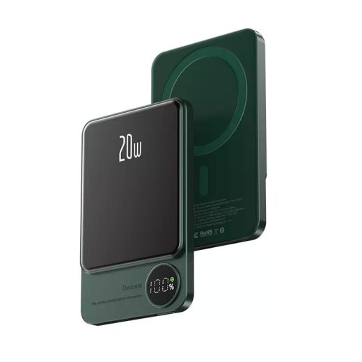 Повербанк с беспроводной зарядкой CasePro Power Bank Magnetic 10000mAh 20W Green