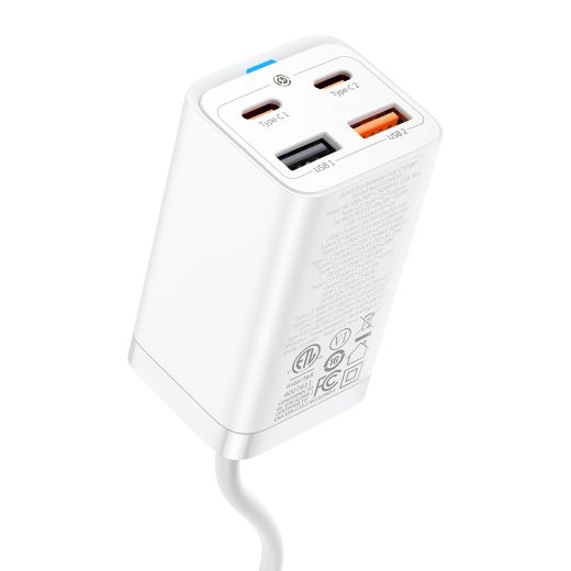 Швидка зарядка Baseus GaN3 Pro Desktop Fast Charger 65W US White