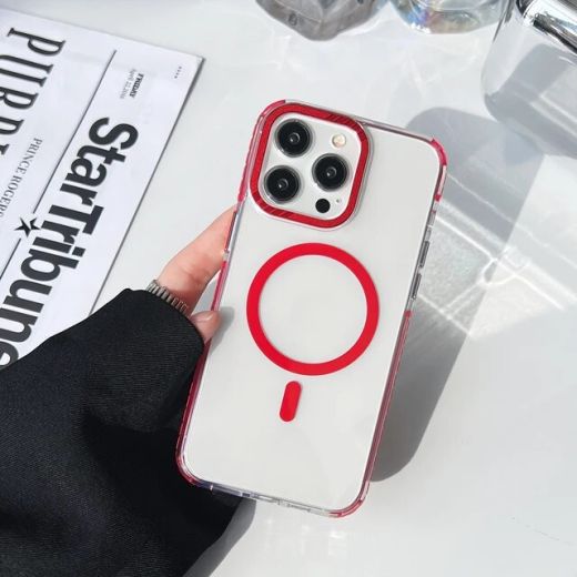 Чохол CasePro Shield Metal with MagSafe Red для iPhone 15